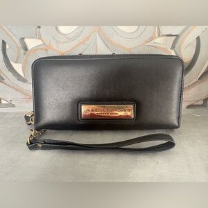 Marc New York Andrew Marc Black Leather Wristlet Wallet